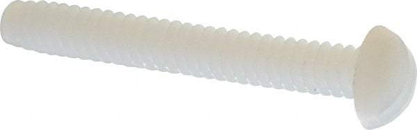 Made in USA - #6-32 UNC, 1" Length Under Head Slotted Drive Machine Screw - Round Head, Grade 6/6 Nylon, Uncoated, Without Washer - Exact Tool & Supply