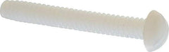 Made in USA - #6-32 UNC, 1" Length Under Head Slotted Drive Machine Screw - Round Head, Grade 6/6 Nylon, Uncoated, Without Washer - Exact Tool & Supply