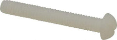 Made in USA - #8-32 UNC, 1-1/4" Length Under Head Slotted Drive Machine Screw - Round Head, Grade 6/6 Nylon, Uncoated, Without Washer - Exact Tool & Supply