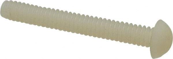 Made in USA - #10-24 UNC, 1-1/2" Length Under Head Slotted Drive Machine Screw - Round Head, Grade 6/6 Nylon, Uncoated, Without Washer - Exact Tool & Supply