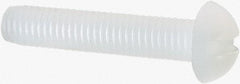 Made in USA - #10-32 UNF, 1" Length Under Head Slotted Drive Machine Screw - Round Head, Grade 6/6 Nylon, Uncoated, Without Washer - Exact Tool & Supply