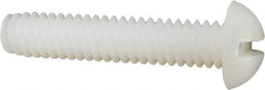 Made in USA - 1/4-20 UNC, 1-1/4" Length Under Head Slotted Drive Machine Screw - Round Head, Grade 6/6 Nylon, Uncoated, Without Washer - Exact Tool & Supply