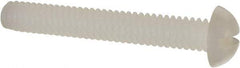 Made in USA - 1/4-20 UNC, 1-3/4" Length Under Head Slotted Drive Machine Screw - Round Head, Grade 6/6 Nylon, Uncoated, Without Washer - Exact Tool & Supply