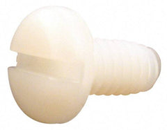 Made in USA - #4-40 UNC, 7/16" Length Under Head Slotted Drive Machine Screw - Pan Head, Grade 6/6 Nylon, Uncoated, Without Washer - Exact Tool & Supply