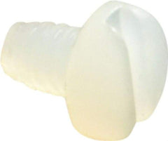 Made in USA - #2-56 UNC, 1/8" Length Under Head Slotted Drive Machine Screw - Pan Head, Grade 6/6 Nylon, Uncoated, Without Washer - Exact Tool & Supply