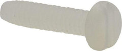 Made in USA - #2-56 UNC, 3/8" Length Under Head Slotted Drive Machine Screw - Pan Head, Grade 6/6 Nylon, Uncoated, Without Washer - Exact Tool & Supply