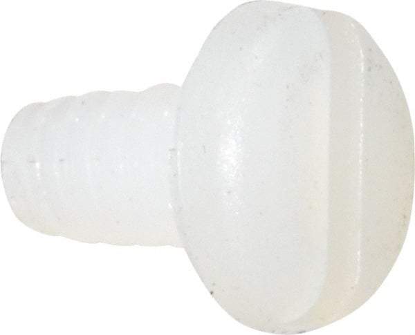 Made in USA - #4-40 UNC, 3/16" Length Under Head Slotted Drive Machine Screw - Pan Head, Grade 6/6 Nylon, Uncoated, Without Washer - Exact Tool & Supply