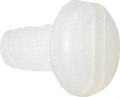 Made in USA - #4-40 UNC, 3/16" Length Under Head Slotted Drive Machine Screw - Pan Head, Grade 6/6 Nylon, Uncoated, Without Washer - Exact Tool & Supply