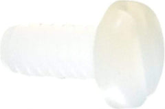 Made in USA - #4-40 UNC, 3/8" Length Under Head Slotted Drive Machine Screw - Pan Head, Grade 6/6 Nylon, Uncoated, Without Washer - Exact Tool & Supply
