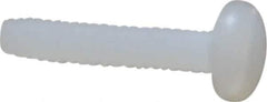 Made in USA - #4-40 UNC, 1/2" Length Under Head Slotted Drive Machine Screw - Pan Head, Grade 6/6 Nylon, Uncoated, Without Washer - Exact Tool & Supply