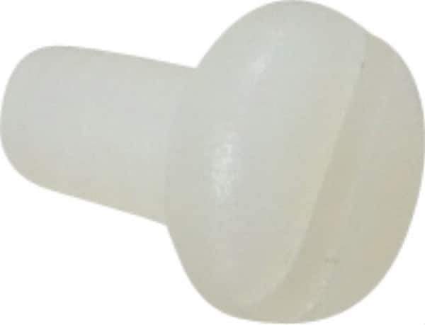 Made in USA - #6-32 UNC, 1/4" Length Under Head Slotted Drive Machine Screw - Pan Head, Grade 6/6 Nylon, Uncoated, Without Washer - Exact Tool & Supply
