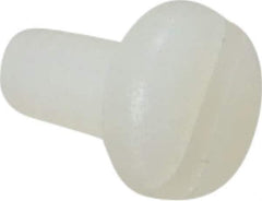 Made in USA - #6-32 UNC, 1/4" Length Under Head Slotted Drive Machine Screw - Pan Head, Grade 6/6 Nylon, Uncoated, Without Washer - Exact Tool & Supply