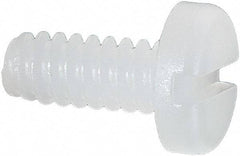 Made in USA - #6-32 UNC, 5/16" Length Under Head Slotted Drive Machine Screw - Pan Head, Grade 6/6 Nylon, Uncoated, Without Washer - Exact Tool & Supply