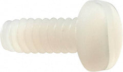 Made in USA - #6-32 UNC, 3/8" Length Under Head Slotted Drive Machine Screw - Pan Head, Grade 6/6 Nylon, Uncoated, Without Washer - Exact Tool & Supply