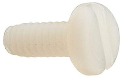 Made in USA - #10-24 UNC, 1/2" Length Under Head Slotted Drive Machine Screw - Pan Head, Grade 6/6 Nylon, Uncoated, Without Washer - Exact Tool & Supply