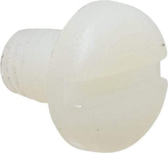 Made in USA - #10-32 UNF, 1/4" Length Under Head Slotted Drive Machine Screw - Pan Head, Grade 6/6 Nylon, Uncoated, Without Washer - Exact Tool & Supply