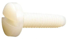 Made in USA - #10-24 UNC, 3/4" Length Under Head Slotted Drive Machine Screw - Binding Head, Grade 6/6 Nylon, Uncoated, Without Washer - Exact Tool & Supply