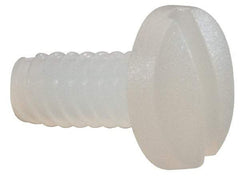 Made in USA - #4-40 UNC, 1/4" Length Under Head Slotted Drive Machine Screw - Binding Head, Grade 6/6 Nylon, Uncoated, Without Washer - Exact Tool & Supply