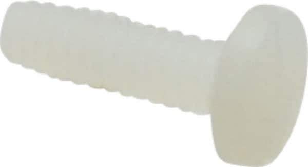 Made in USA - #4-40 UNC, 3/8" Length Under Head Slotted Drive Machine Screw - Binding Head, Grade 6/6 Nylon, Uncoated, Without Washer - Exact Tool & Supply