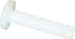 Made in USA - #4-40 UNC, 1/2" Length Under Head Slotted Drive Machine Screw - Binding Head, Grade 6/6 Nylon, Uncoated, Without Washer - Exact Tool & Supply