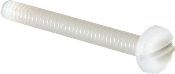 Made in USA - #4-40 UNC, 1" Length Under Head Slotted Drive Machine Screw - Binding Head, Grade 6/6 Nylon, Uncoated, Without Washer - Exact Tool & Supply