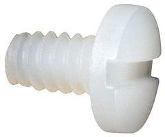 Made in USA - #6-32 UNC, 1/4" Length Under Head Slotted Drive Machine Screw - Binding Head, Grade 6/6 Nylon, Uncoated, Without Washer - Exact Tool & Supply