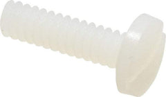 Made in USA - #6-32 UNC, 1/2" Length Under Head Slotted Drive Machine Screw - Binding Head, Grade 6/6 Nylon, Uncoated, Without Washer - Exact Tool & Supply
