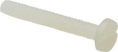Made in USA - #6-32 UNC, 1" Length Under Head Slotted Drive Machine Screw - Binding Head, Grade 6/6 Nylon, Uncoated, Without Washer - Exact Tool & Supply