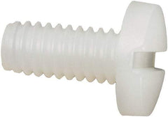 Made in USA - #8-32 UNC, 3/8" Length Under Head Slotted Drive Machine Screw - Binding Head, Grade 6/6 Nylon, Uncoated, Without Washer - Exact Tool & Supply