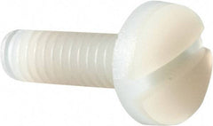Made in USA - #8-32 UNC, 1/2" Length Under Head Slotted Drive Machine Screw - Binding Head, Grade 6/6 Nylon, Uncoated, Without Washer - Exact Tool & Supply