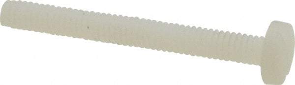 Made in USA - #8-32 UNC, 1-1/2" Length Under Head Slotted Drive Machine Screw - Binding Head, Grade 6/6 Nylon, Uncoated, Without Washer - Exact Tool & Supply