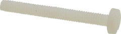Made in USA - #8-32 UNC, 1-1/2" Length Under Head Slotted Drive Machine Screw - Binding Head, Grade 6/6 Nylon, Uncoated, Without Washer - Exact Tool & Supply