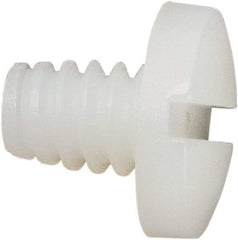 Made in USA - #10-24 UNC, 1/4" Length Under Head Slotted Drive Machine Screw - Binding Head, Grade 6/6 Nylon, Uncoated, Without Washer - Exact Tool & Supply