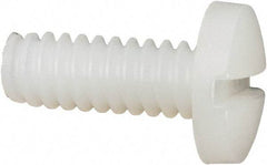 Made in USA - #10-24 UNC, 1/2" Length Under Head Slotted Drive Machine Screw - Binding Head, Grade 6/6 Nylon, Uncoated, Without Washer - Exact Tool & Supply