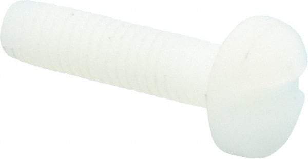 Made in USA - #10-32 UNF, 3/4" Length Under Head Slotted Drive Machine Screw - Binding Head, Grade 6/6 Nylon, Uncoated, Without Washer - Exact Tool & Supply