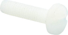 Made in USA - #10-32 UNF, 3/4" Length Under Head Slotted Drive Machine Screw - Binding Head, Grade 6/6 Nylon, Uncoated, Without Washer - Exact Tool & Supply