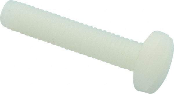 Made in USA - #10-32 UNF, 1" Length Under Head Slotted Drive Machine Screw - Binding Head, Grade 6/6 Nylon, Uncoated, Without Washer - Exact Tool & Supply