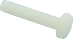 Made in USA - #10-32 UNF, 1" Length Under Head Slotted Drive Machine Screw - Binding Head, Grade 6/6 Nylon, Uncoated, Without Washer - Exact Tool & Supply