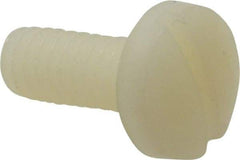 Made in USA - 1/4-20 UNC, 5/8" Length Under Head Slotted Drive Machine Screw - Binding Head, Grade 6/6 Nylon, Uncoated, Without Washer - Exact Tool & Supply