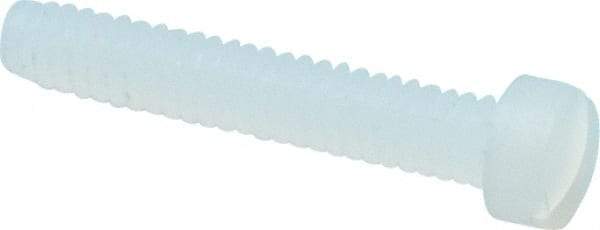 Made in USA - #2-56 UNC, 1/2" Length Under Head Slotted Drive Machine Screw - Fillister Head, Grade 6/6 Nylon, Uncoated, Without Washer - Exact Tool & Supply
