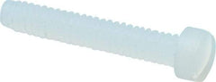Made in USA - #2-56 UNC, 1/2" Length Under Head Slotted Drive Machine Screw - Fillister Head, Grade 6/6 Nylon, Uncoated, Without Washer - Exact Tool & Supply