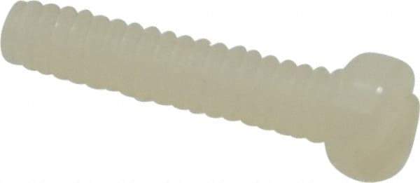 Made in USA - #4-40 UNC, 1/2" Length Under Head Slotted Drive Machine Screw - Fillister Head, Grade 6/6 Nylon, Uncoated, Without Washer - Exact Tool & Supply