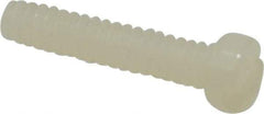 Made in USA - #4-40 UNC, 1/2" Length Under Head Slotted Drive Machine Screw - Fillister Head, Grade 6/6 Nylon, Uncoated, Without Washer - Exact Tool & Supply