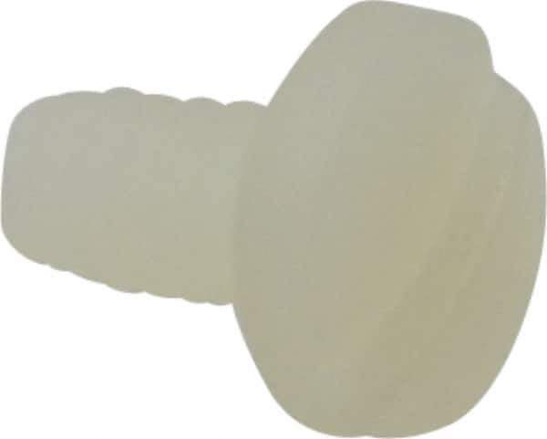Made in USA - #6-32 UNC, 1/4" Length Under Head Slotted Drive Machine Screw - Fillister Head, Grade 6/6 Nylon, Uncoated, Without Washer - Exact Tool & Supply