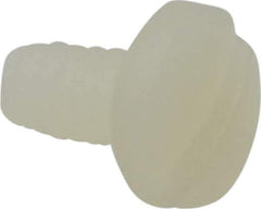 Made in USA - #6-32 UNC, 1/4" Length Under Head Slotted Drive Machine Screw - Fillister Head, Grade 6/6 Nylon, Uncoated, Without Washer - Exact Tool & Supply