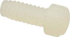 Made in USA - #6-32 UNC, 3/8" Length Under Head Slotted Drive Machine Screw - Fillister Head, Grade 6/6 Nylon, Uncoated, Without Washer - Exact Tool & Supply