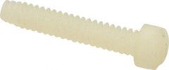 Made in USA - #6-32 UNC, 3/4" Length Under Head Slotted Drive Machine Screw - Fillister Head, Grade 6/6 Nylon, Uncoated, Without Washer - Exact Tool & Supply