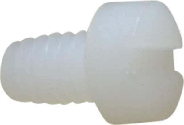 Made in USA - #8-32 UNC, 1/4" Length Under Head Slotted Drive Machine Screw - Fillister Head, Grade 6/6 Nylon, Uncoated, Without Washer - Exact Tool & Supply