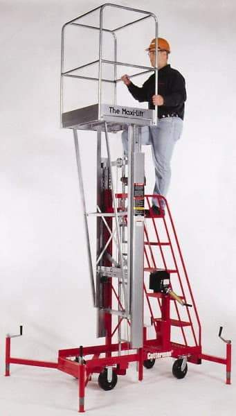 Cotterman - 300 Lb Capacity, 79" Lift Height, Winch Platform Base Manually Operated Lift - 6'7" Minimum Operating Height - Exact Tool & Supply