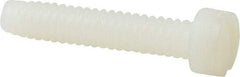 Made in USA - #10-24 UNC, 1" Length Under Head Slotted Drive Machine Screw - Fillister Head, Grade 6/6 Nylon, Uncoated, Without Washer - Exact Tool & Supply